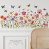 2 листа наклейки на стену гостиной цветок бабочки узор красочные наклейки самоклеящиеся настенные художественные фрески декор гостиной спальни