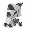 Pet Stroller Lightweight Foldable Ventilate Oxford Portable Small Dog Stroller for Dogs Cats Grey
