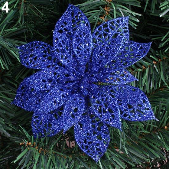 6'' Hollow Wedding Party Decor Christmas Flowers Xmas Tree Decorations Poinsettia AVE