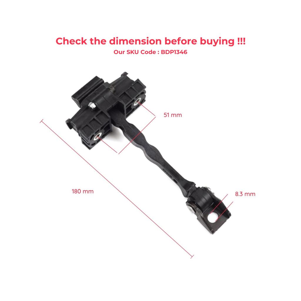 BDP1346-1 2 Pieces Front Door Hinge Brake Stop Check Strap Limiter for VW UP! Skoda Citigo Seat Mii 2011-2024 5-Door Hatchback 1S0837249