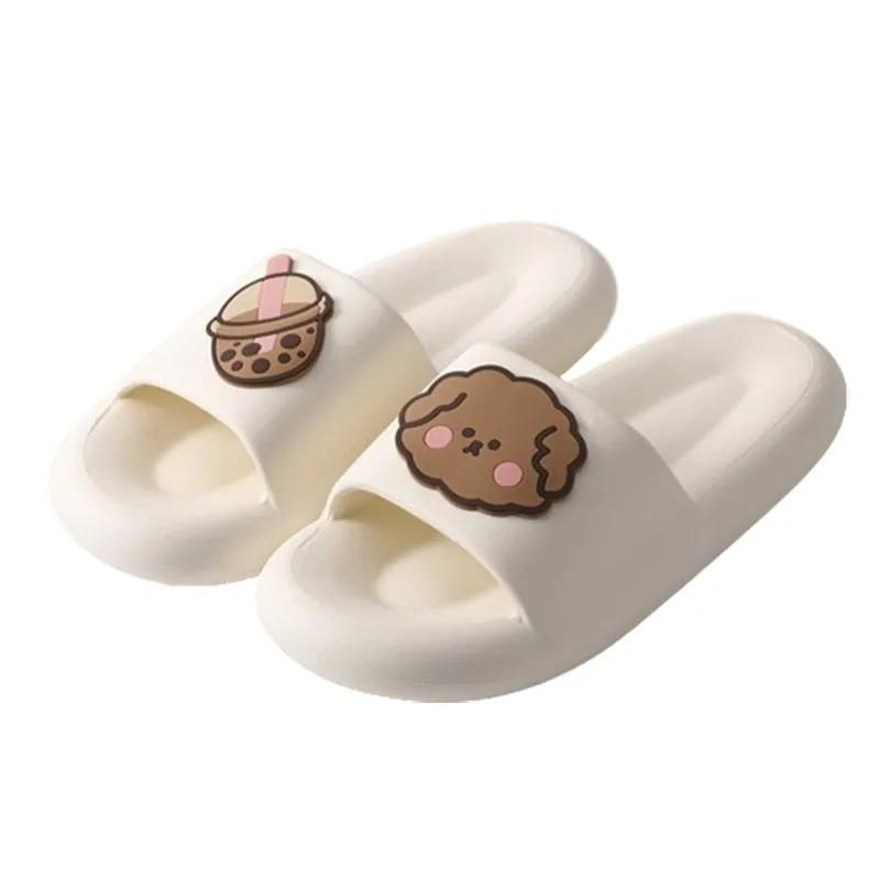 Новые мягкие тапочки из ЭВА для пар, домашние тапочки, летние сандалии для пляжа, для ванной, мужские шлепанцы, нескользящие женские туфли на толстой подошве