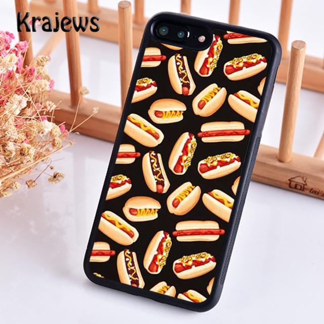 Krajews ПИЦЦА ХОТ-ДОГ Пончики Торт Мягкий Чехол для Телефона Накладка Для iPhone 14 5 6s 7 8 plus X XR XS 11 12 13 pro max Samsung S21 S22ultra