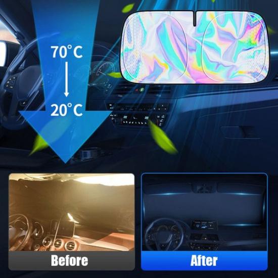 Складной чехол-шторка для лобового стекла автомобиля из ткани Оксфорд, защита от солнца, козырек, защита от УФ-лучей