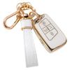 Чехол для автомобильного ключа с золотым краем и узором из камня с подвеской-брелком