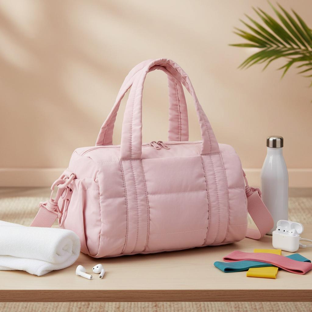 Женская стеганая дорожная сумка из нейлона с регулируемым ремнем, сумка через плечо для спорта и путешествий