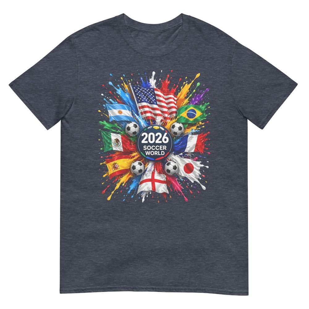 2026 Soccer World Usa Flag Burst Fan Tee TShirt