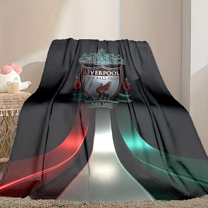 1pc Liverpool FC Blanket, Home Printed Throw Blanket - Soft Blanket Gift for Family, Washable Sofa Bed Blanket