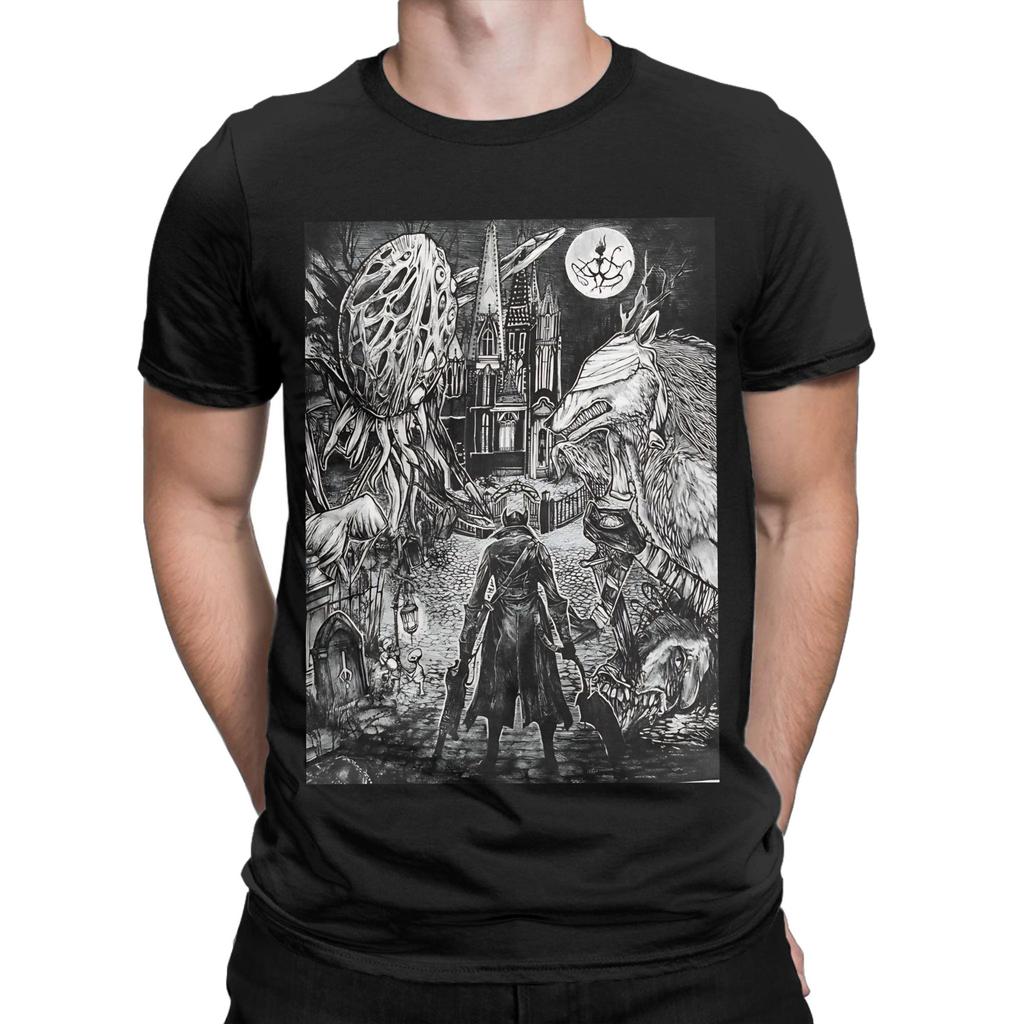 Черная футболка Bloodborne Новинка 100% Хлопок Футболки Bloodborne Топы Для Унисекс
