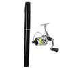 Portable Mini Pen Shape Fishing Rod Pole Pocket Retractable Fishing Rod with Reel WheelBlack