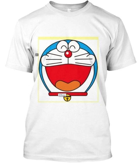 Футболка Doraemon 100% Хлопок Мужская Футболка Топ Сделано в США Футболка Футболка Топ Унисекс