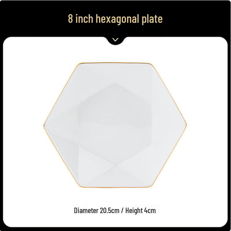 SIFAR Креативная керамическая обеденная тарелка с золотым ободком