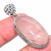 Natural Rose Quartz Gemstone 925 Solid Sterling Silver Gift Pendant 1.89" Y7L15