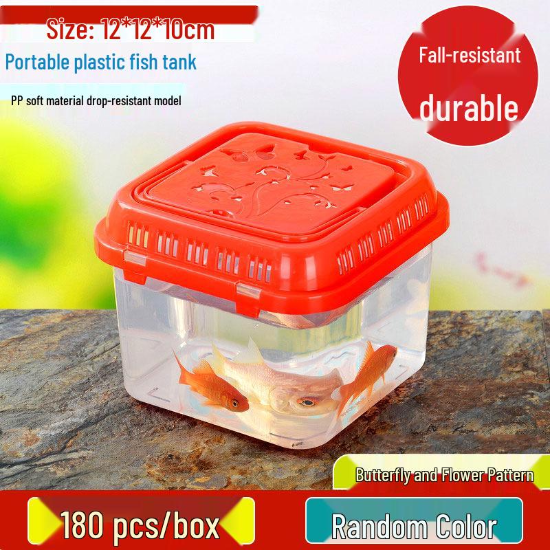 Children's Portable Transparent Pet Transport Box: Small to Large Fish/Turtle Tank