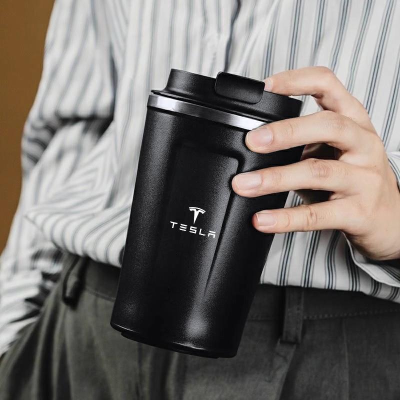 MHQSR1 Portable Car Coffee Mug Travel Water Cup Thermal Cup Accessories For Tesla Model 3 Y S X Cybertruck Juguete Roadster Coil Bonina