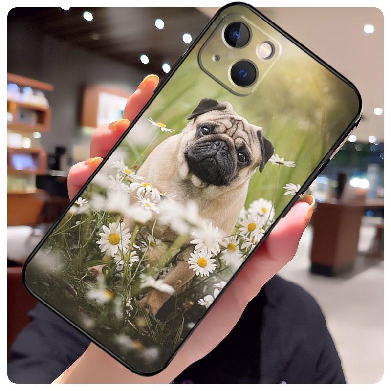Чехол для iPhone 14 Pro Max 16 15 11 12 13 17 Pro Max mini 15 16 Plus 16e 17 Air с изображением мопса и французского бульдога