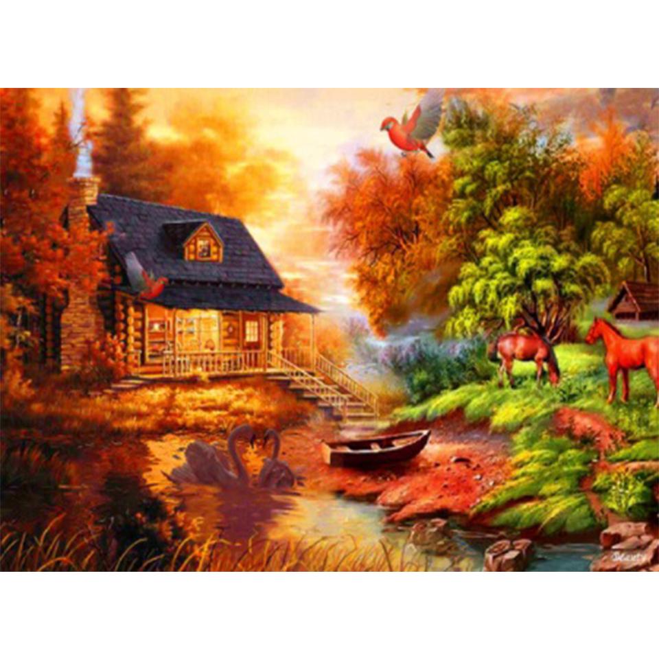 5D DIY алмазная живопись пейзаж горный хрусталь художественная картина полная алмазная вышивка мозаика домашний декор пейзаж комплект для вышивки крестом