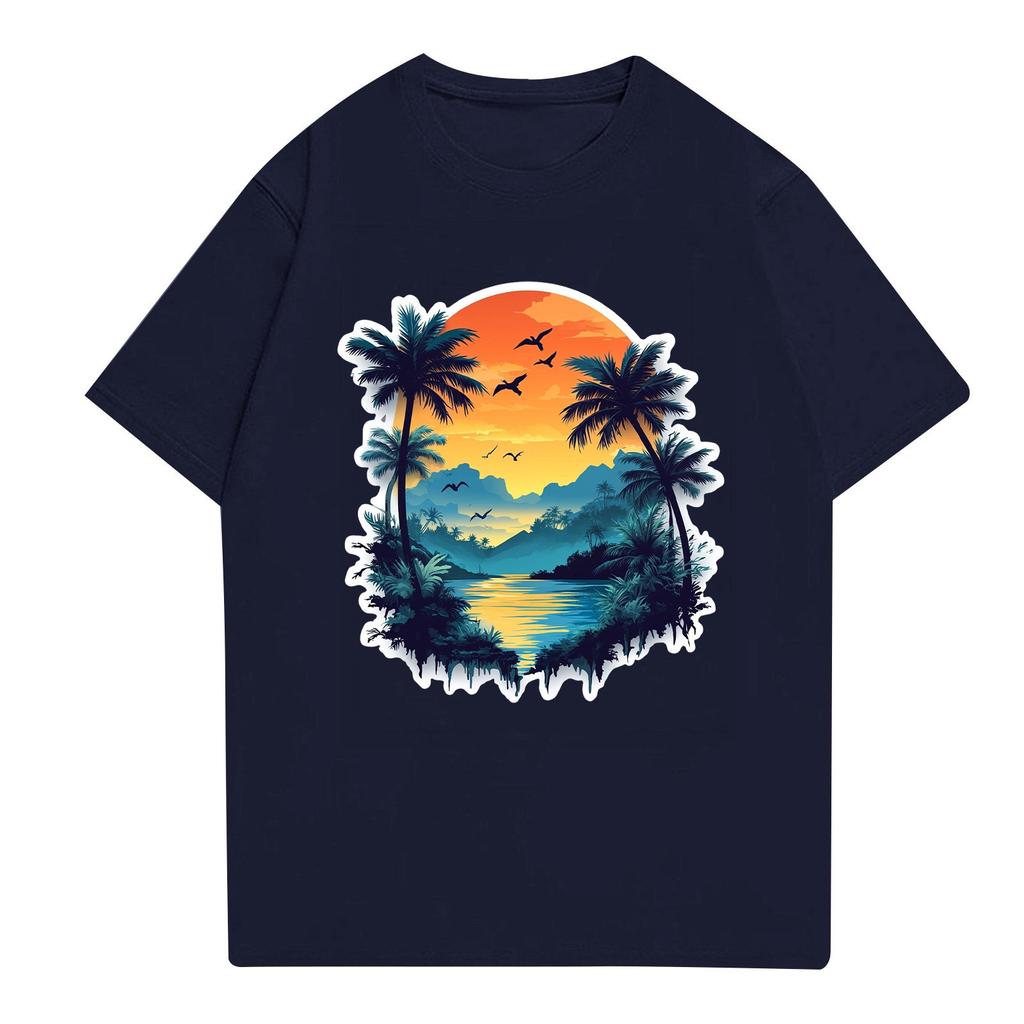 Men's Stand Collar Short Sleeve Shirt Loose Leisure Holiday Shirt Man