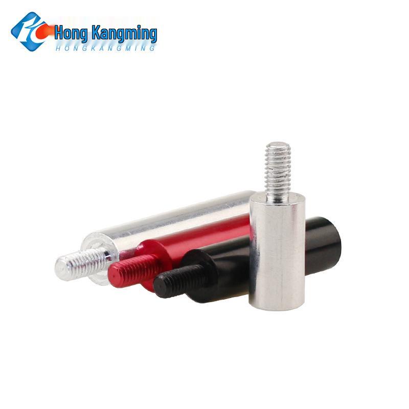 M3D6 Single-head Thread Isolation Post: Red/Black Aluminum Alloy Connecting Rod with Internal & External Threads