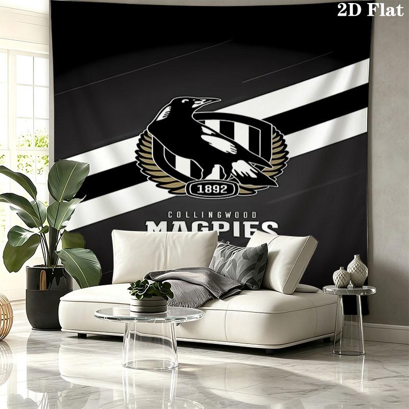 Collingwood Football Club Wall Tapestry Aesthetic Wall Hanging Printed Fabric Blanket Decorative Tapestries for Bedroom Living Room Home Decor