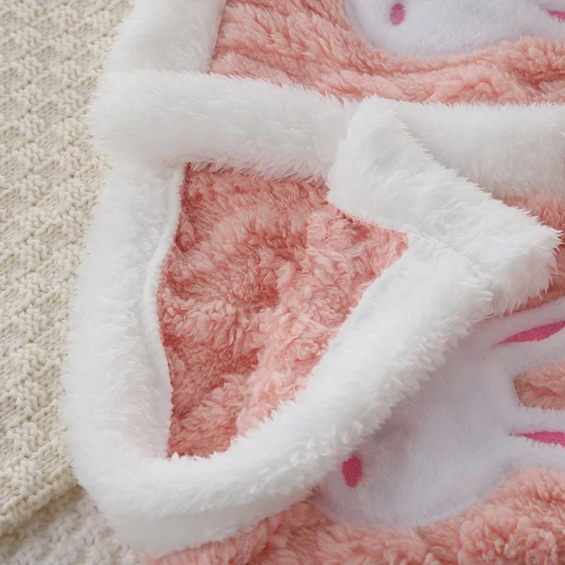 Пижамный комплект из кораллового флиса для девочек: Стильный, толстый и очень милый зимний костюм для детей от 1 до 10 лет