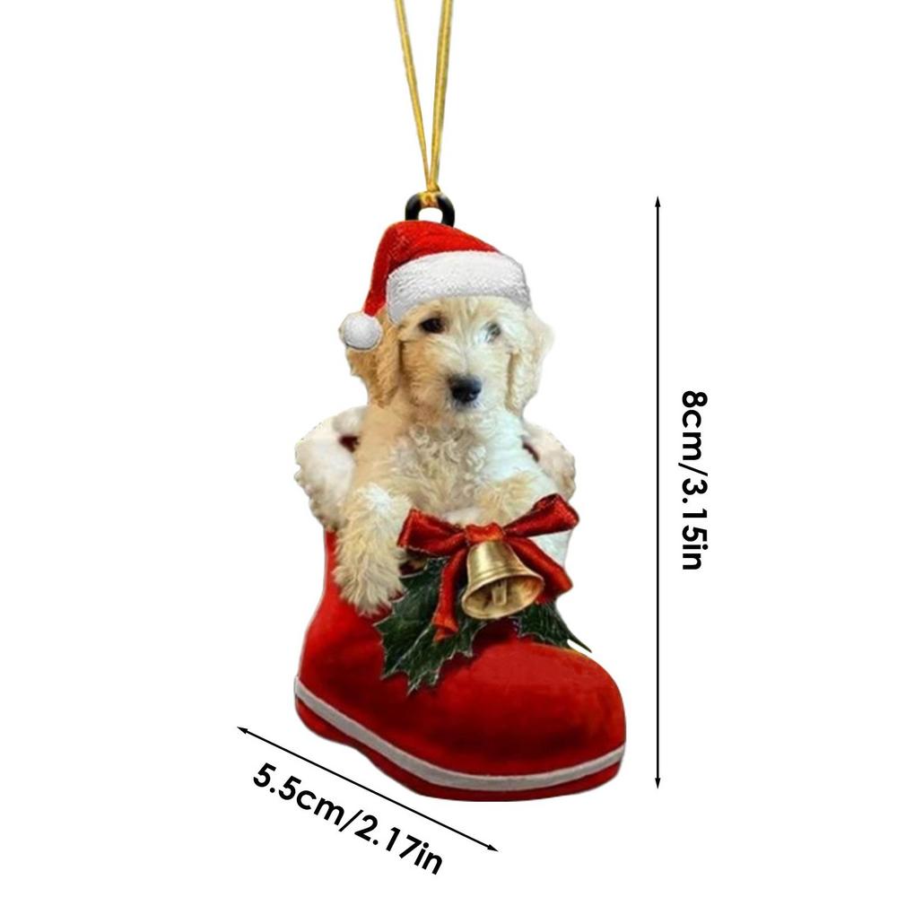 Cute Puppy Christmas Tree Hanging Ornaments Dog Shaped Stocking Pendants Christmas Decorations For Home Xmas Gifts New Year 2025
