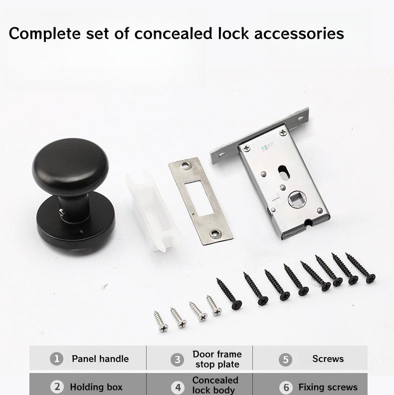 Modern Single-Sided Wooden Concealed Door Lock Zinc Alloy Door Handle With Integrated Deadbolt Lock Door Knob With Twist