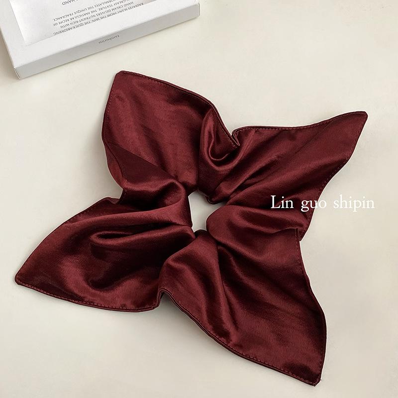 Корейский шелковистый блестящий шарф и резинка для волос: Ретро, Простой, Элегантный Стиль