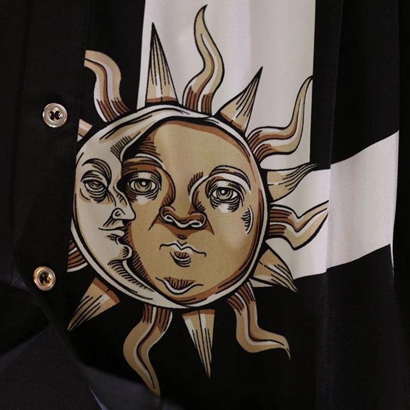 Весна-лето Женское платье А-силуэта с винтажным принтом и поясом Свободное женское платье-поло Элегантные однобортные платья длиной до колена для женщин