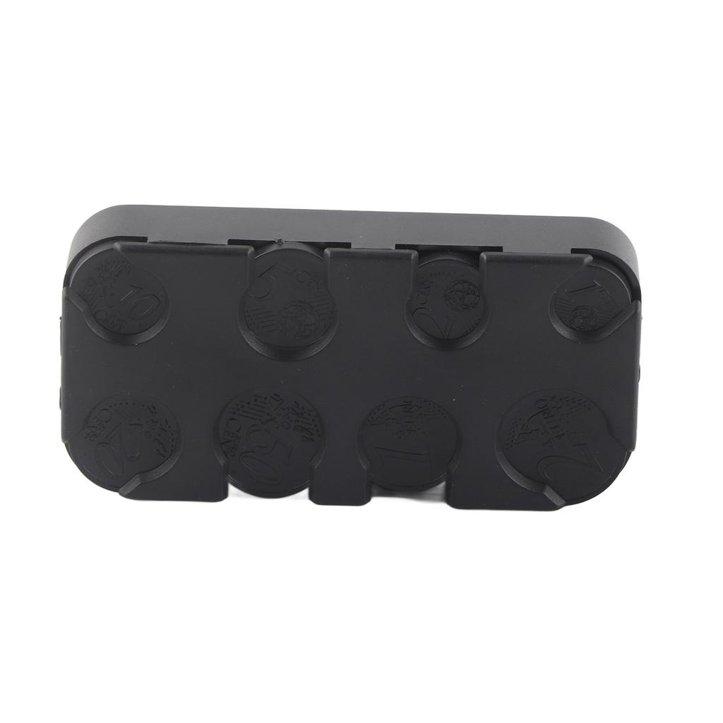 Rectangle Euro Coin Dispenser Plastic Coin Holders Storage Box Organizer Car Use
