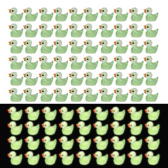 100 шт. яркие цвета, светящиеся в темноте скульптуры утки, яркий внешний вид, мини-светящиеся скульптуры утки из смолы, домашний декор