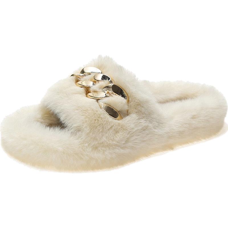 Интернет-знаменитость Мао Мао тапочки женские осенне-зимние цепочка взрыв мода домашние увеличивающие рост толстая подошва тапочки весенне-летние