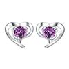 Korean Style Bestselling Heart Stud Earrings: White Copper with Silver Plating