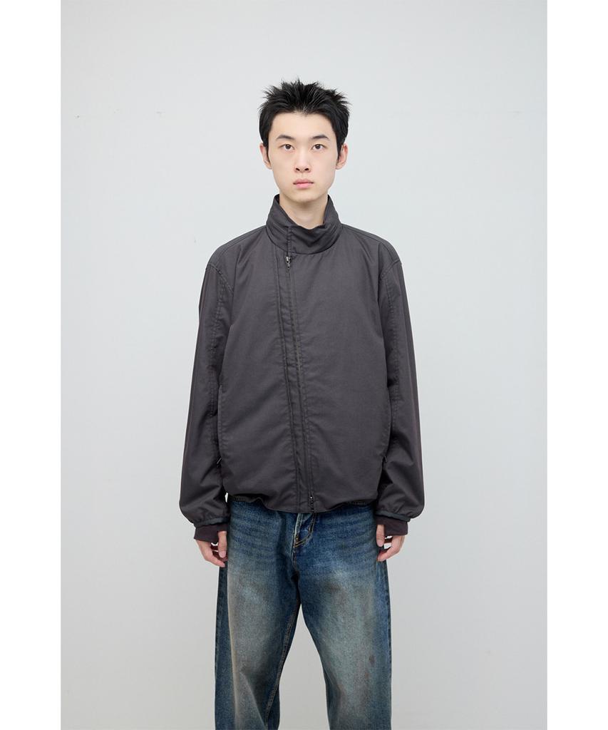 HATCHINGROOM Diagonal Zip Jacket V2 Charcoal