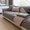 Simplized Solid Thicken Geometric Brick Pattern Quilting Anti-Slip Backing Sofa Towel, for Living Room All Seasons Couch Cover