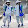 Весенняя модная повседневная толстовка с длинными рукавами и брючный костюм для мальчиков