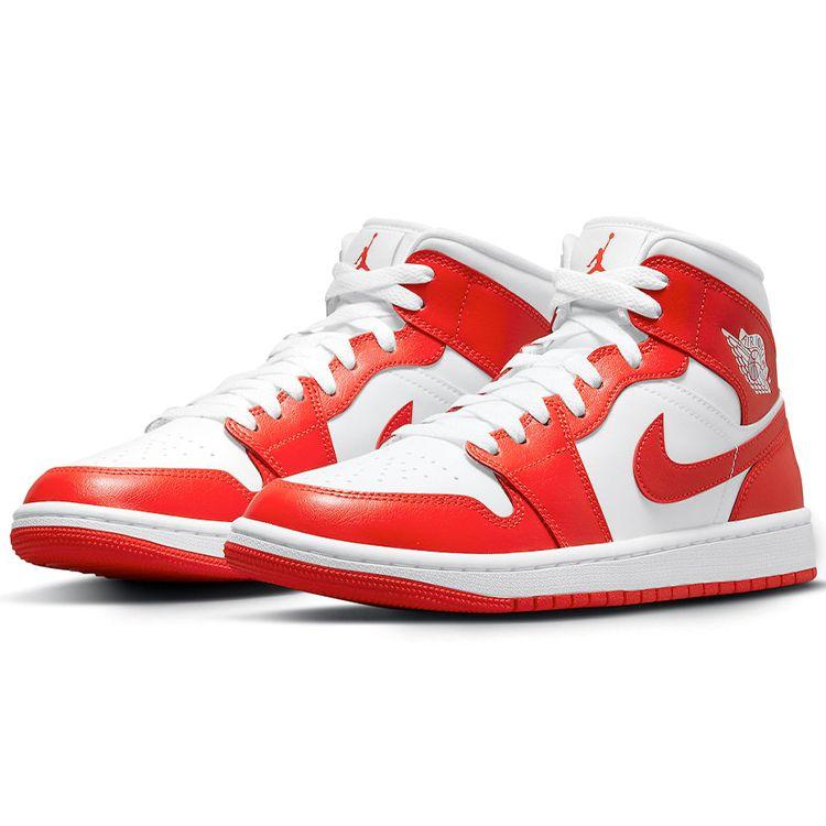 Air Jordan 1 Mid Habanero Red Women Sneakers Orange White BQ6472-116
