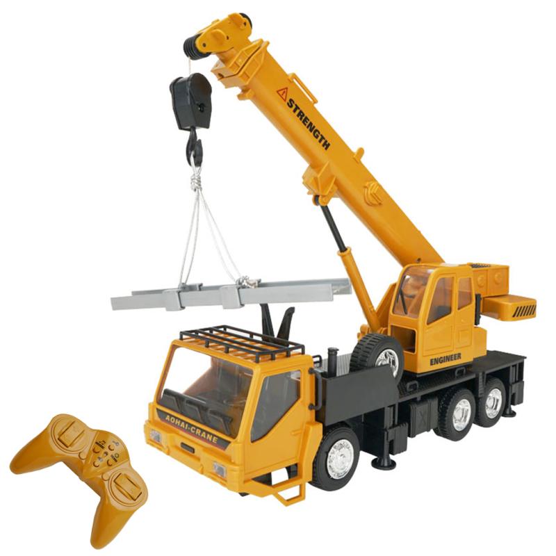 1:24 10CH Simulation Crane Excavator Wireless RC Engineering Lighting Truck Chargeable RC Vehicles