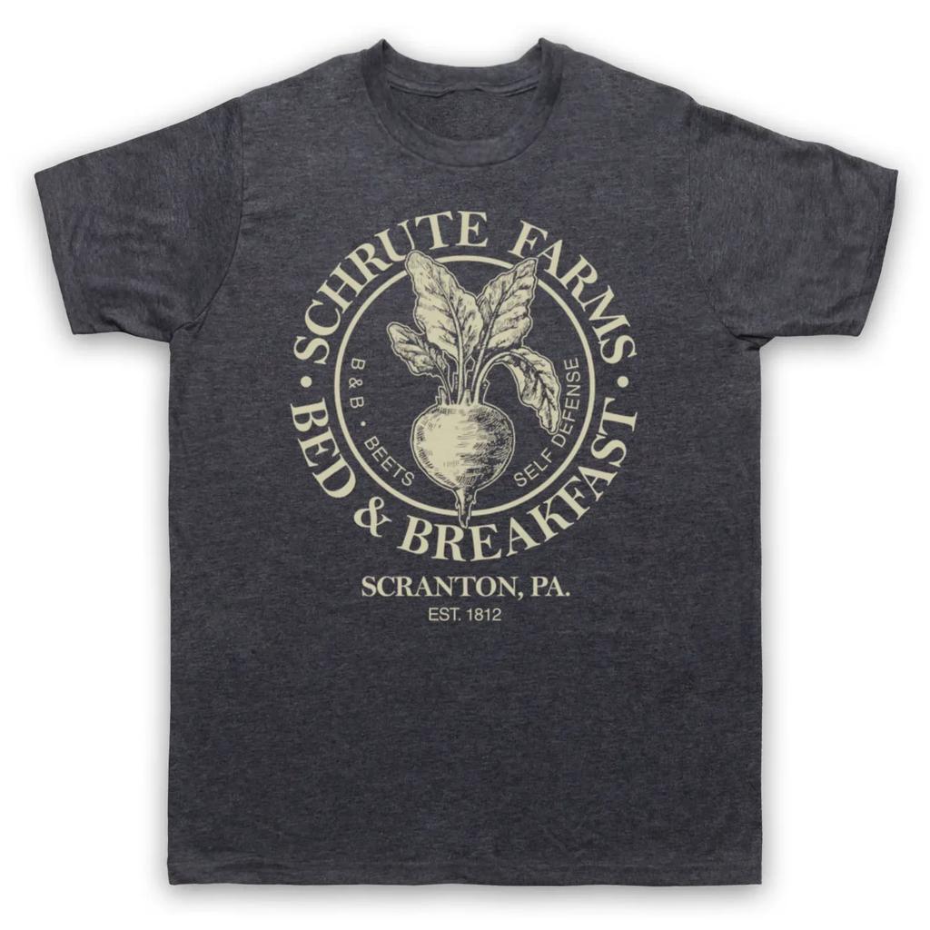 2025 Футболки хорошо продаются летом THE OFFICE SCHRUTE FARMS BED & BREAKFAST Футболка с круглым вырезом и коротким рукавом Мужские футболки#Цвет(1)