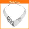 Модное металлическое женское колье-воротник V-образной формы с геометрическим дизайном для женщин
