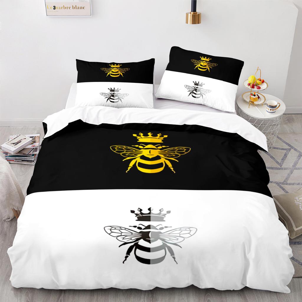 Home Textile Bee Quilt Cover Digital Printing Three-Piece 3D