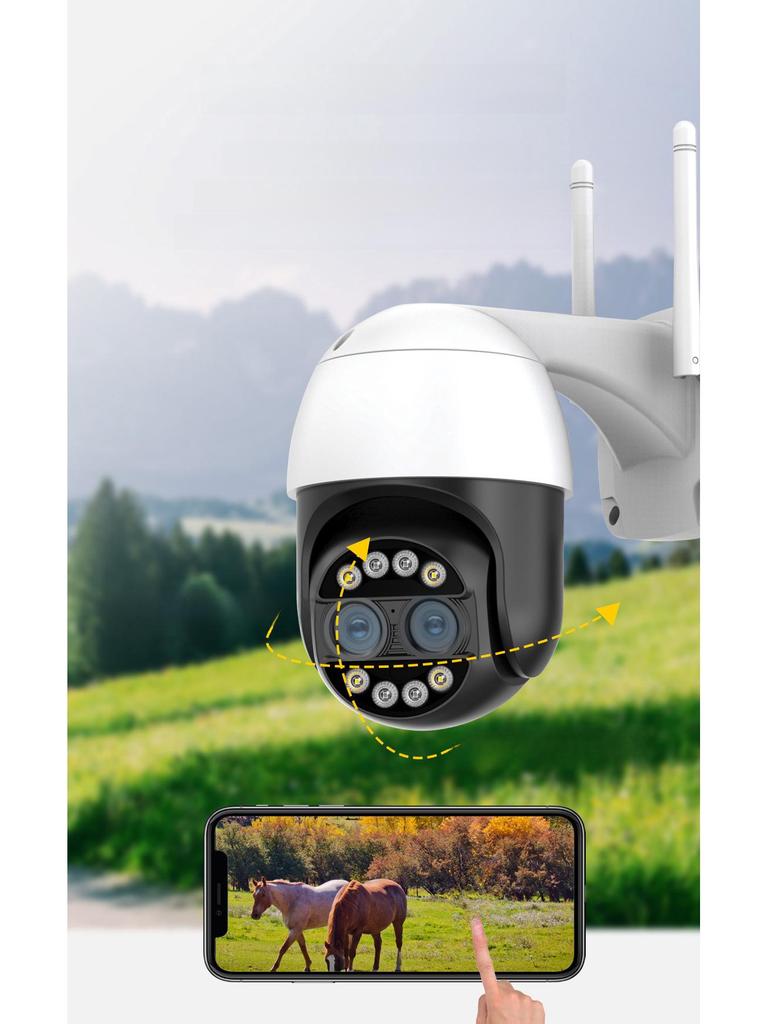 Беспроводная наружная бинокулярная камера видеонаблюдения 4K 8MP с 8-кратным зумом