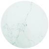 VidaXL Table Top White Ø60x0.8 Cm Tempered Glass Marble Design