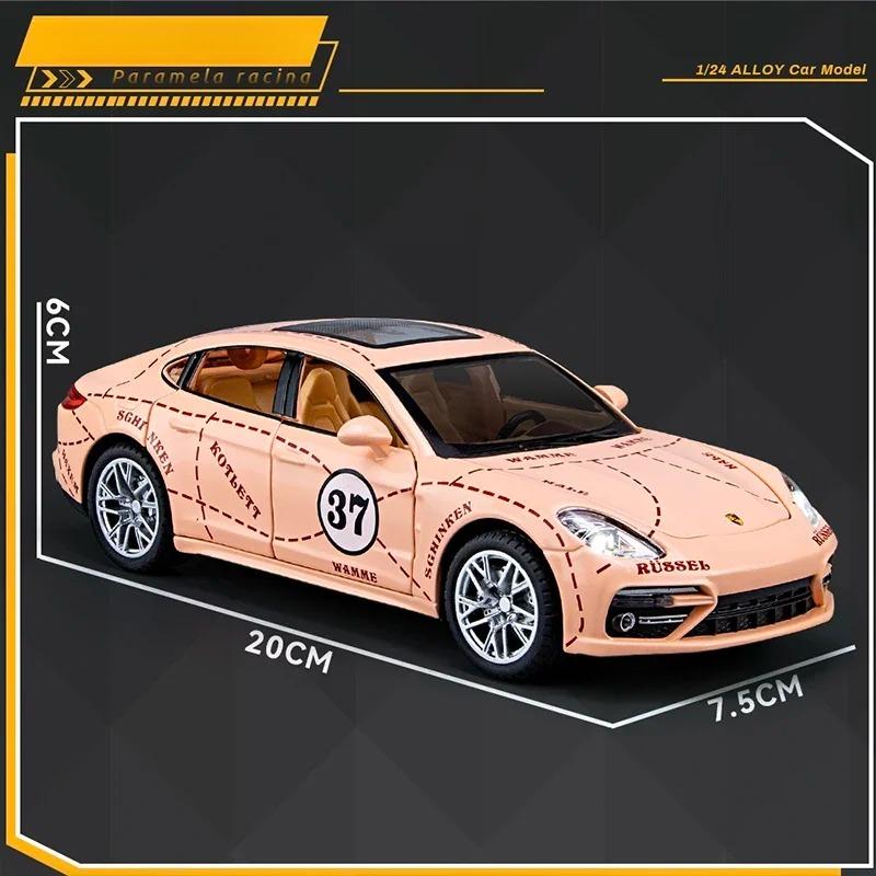 1/24 Porsche Panamera GULF Суперкар Литой сплав и Игрушечные транспортные средства Металлическая модель игрушечного автомобиля Звук и Свет Коллекционная игрушка