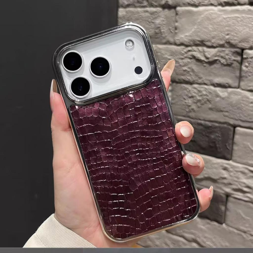 Роскошный Глянцевый Чехол с Рисунком под Кожу Крокодила Для iPhone 17 Air 16 15 14 13 12 11 Pro Max Plus Покрытие Крутая Броня Ударопрочный Чехол