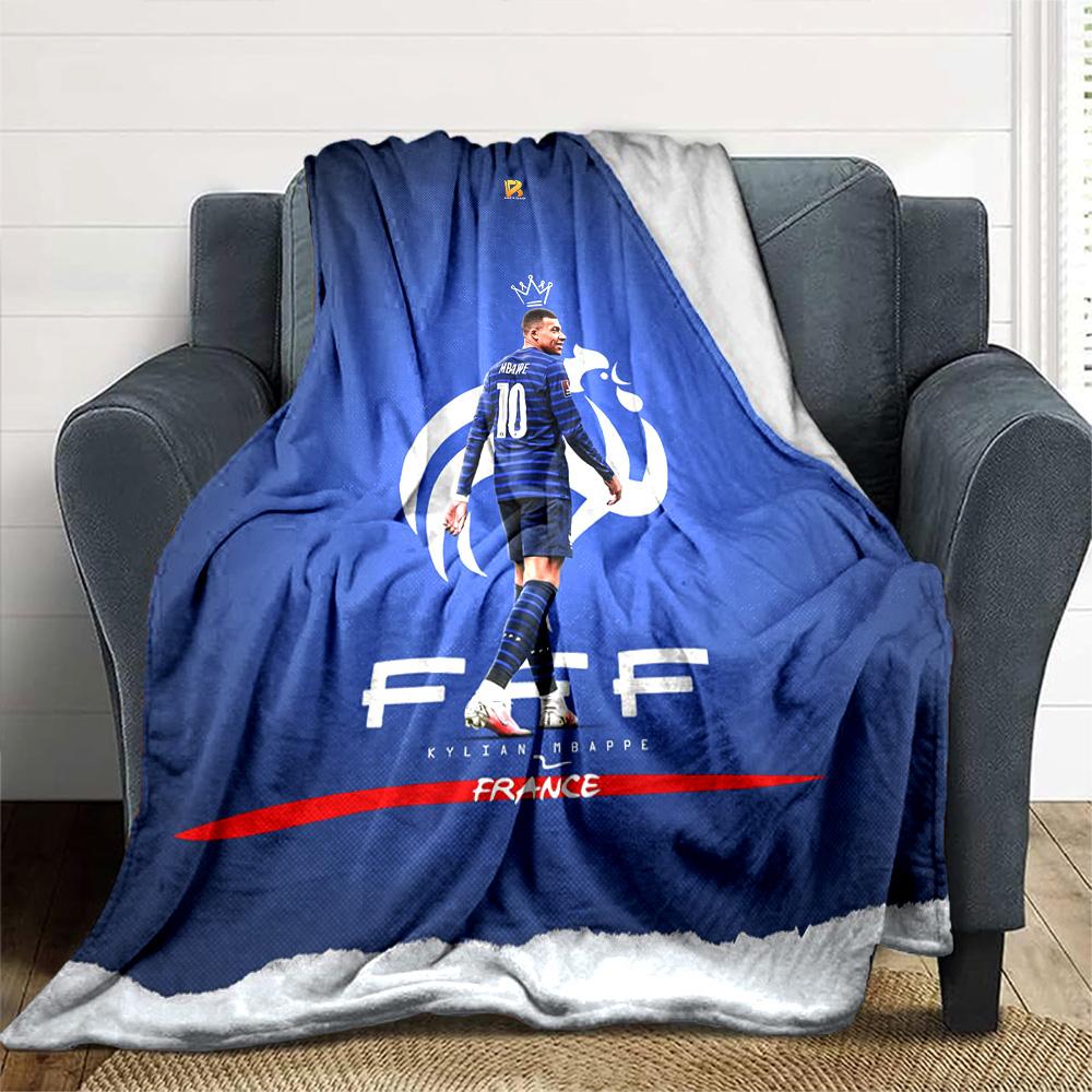Star Player Kylian Mbappé Blanket Soft Warm Cozy Great for Livingroom Chair Bedding Four Seasons Multipurpose Stylish Decor