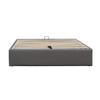 Solide Lit Coffre Gris pour matelas 160x200 cm - 14 Lattes - manon pieds - revetement PVC Simili facile dentretien