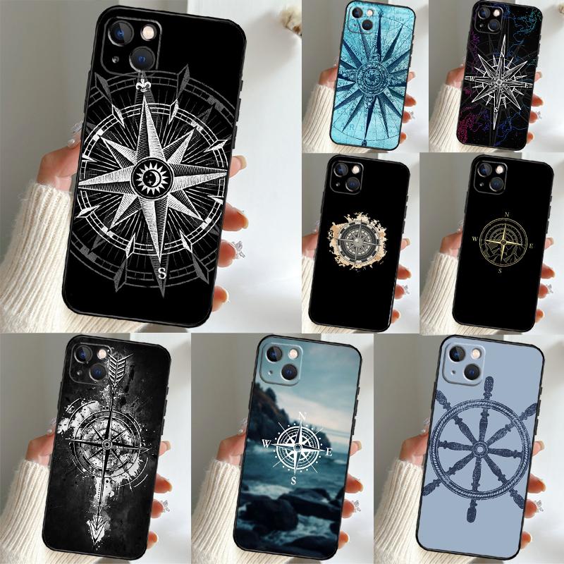 World Map Compass Nautical For Oppo A17 A18 A94 A74 A54 A15 A38 A58 A78 A98 A40 A60 A80 A16 A76 A96 A57 A77 A5 Pro Case