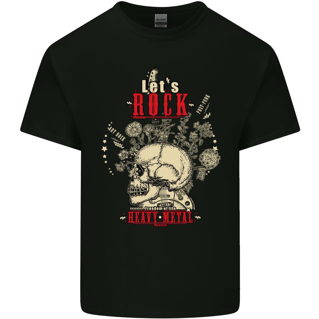 Lets Rock Heavy Metal Skull Unisexs Light Cotton TShirt