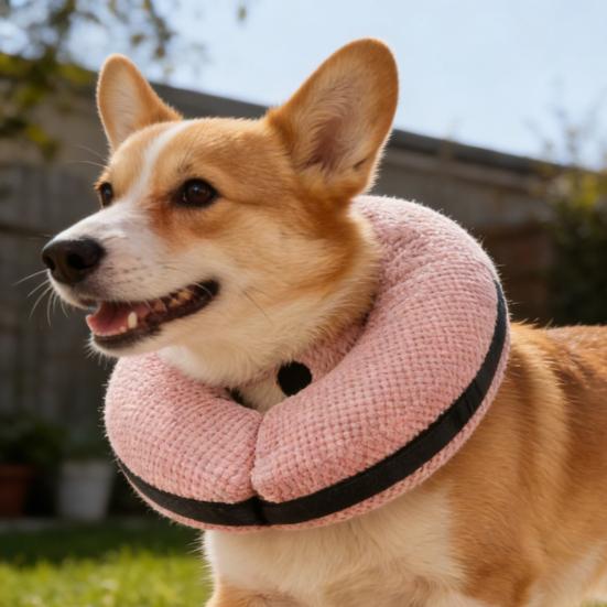 Inflatable Dog Collar Blow Up Dog Donut Collar Cone Collar Alternative After Surgery Pet Donut Collar for Large Medium Small Dogs Cats Post Surgery