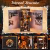Book Nook Kit Dark Family DIY Wooden Puzzle Gothic Style Halloween Bookshelf Dollhouse Model Bookend Building Home Decoration